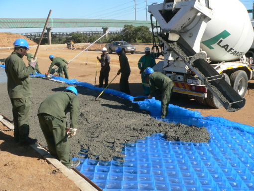 Pouring concrete fill