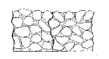 Grouted concrete distorts the wall